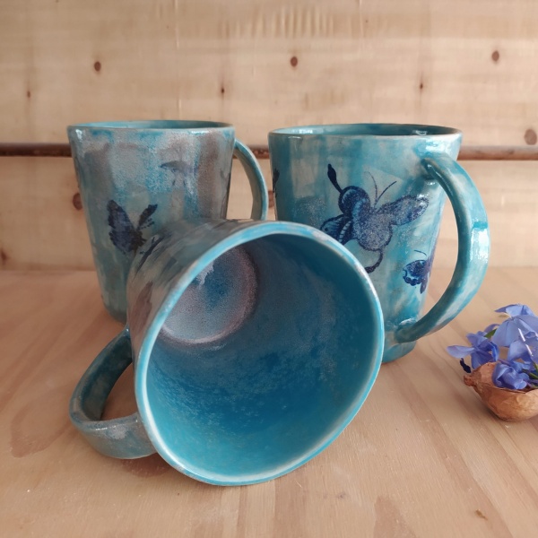 Taza desayuno Mariposas azules - Imagen 3
