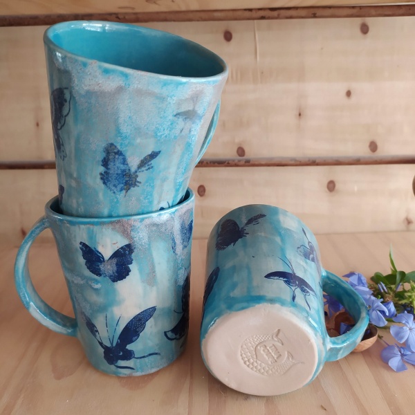 Taza desayuno Mariposas azules - Imagen 4