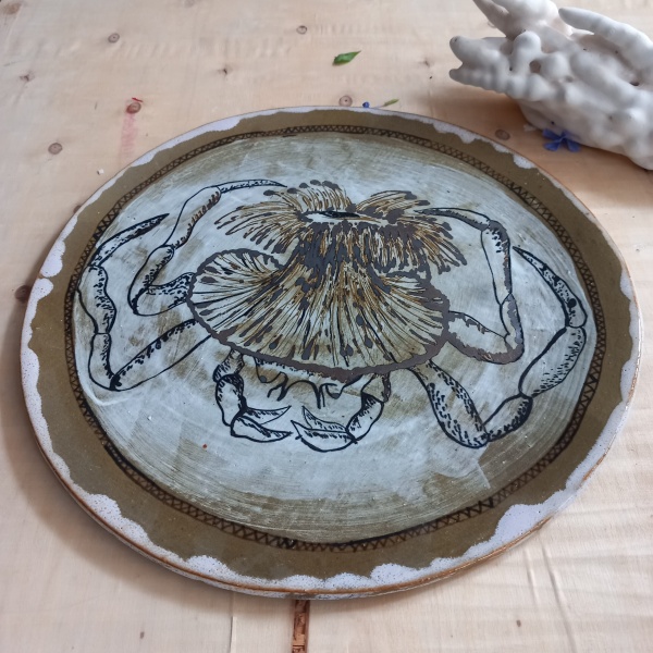 Plato o fuente para pizza hecho a mano en cerámica - Imagen 3