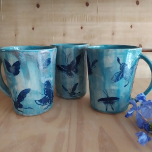 Taza desayuno Mariposas azules